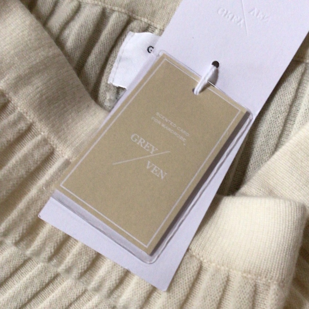 Grey/Ven The Hutton cashmere Blend Ribbed Midi Skirt, Natural, XL, New With Tags - Picture 7 of 10